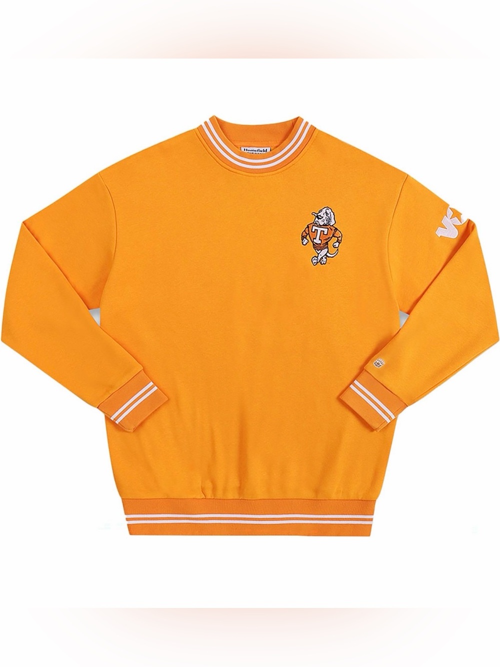 Homefield Smokey Tennessee Vols Bright Orange Tri-Stripe Crew Sweatshirt XL